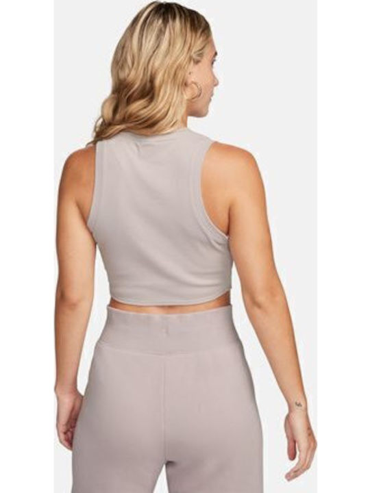 Sportswear Women's Athletic Crop Top Sleeveless Brown