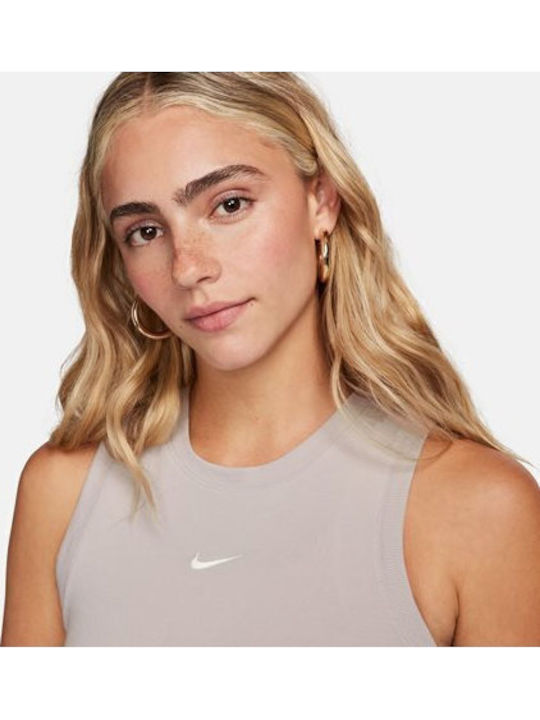 Sportswear Women's Athletic Crop Top Sleeveless Brown