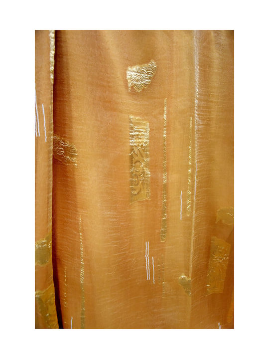 Decotelia Κουρτίνα με Τιράντες Πορτοκαλί 255x300εκ.
