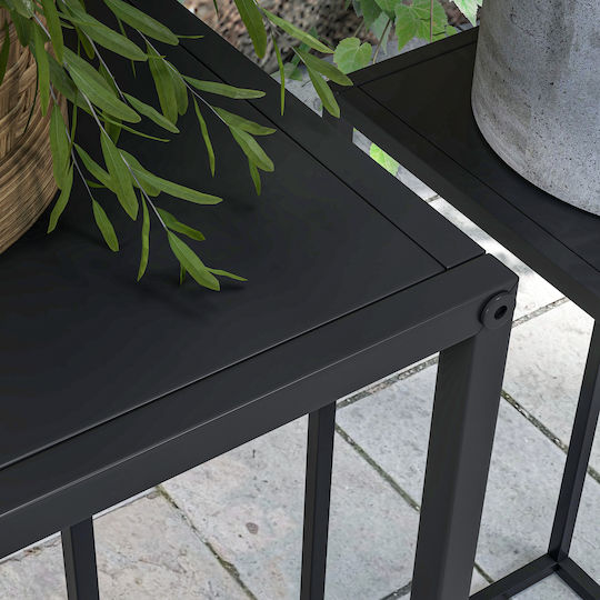 Outsunny Plant Holder Ανθοστήλες Μαύρες 2τμχ