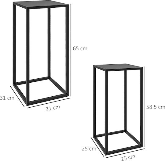 Outsunny Plant Holder Ανθοστήλες Μαύρες 2τμχ