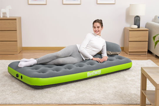 Bestway Aufblasbare Camping-Luftmatratze Einzel mit integrierter Handpumpe 188x99x22cm Grau