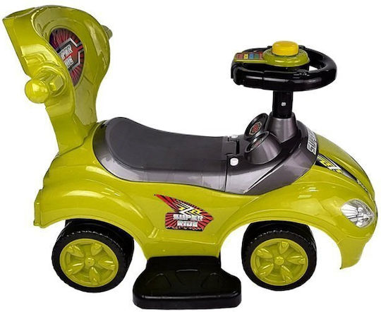 Lean Toys Mega Car Baby Push Walker Ride On with Parental Handle for 12+ Months Yellow