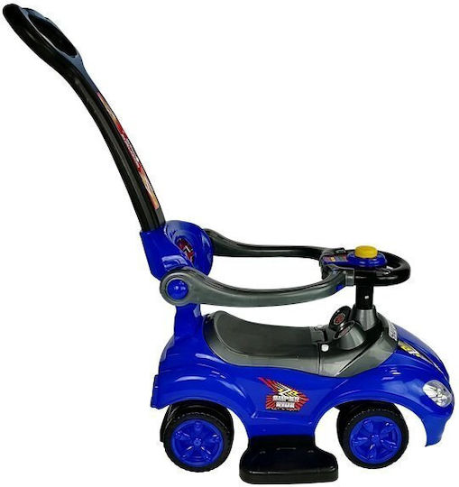 Lean Toys Mașină Ride On Cu Mâner Pentru Părinți Pentru 12+ Luni Albastră