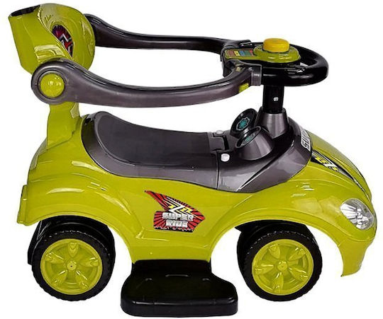 Lean Toys Mega Car Baby Push Walker Ride On with Parental Handle for 12+ Months Yellow