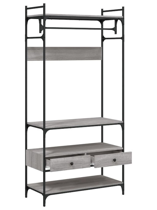 vidaXL Гардеробна стойка Сив 89x39x184.5см