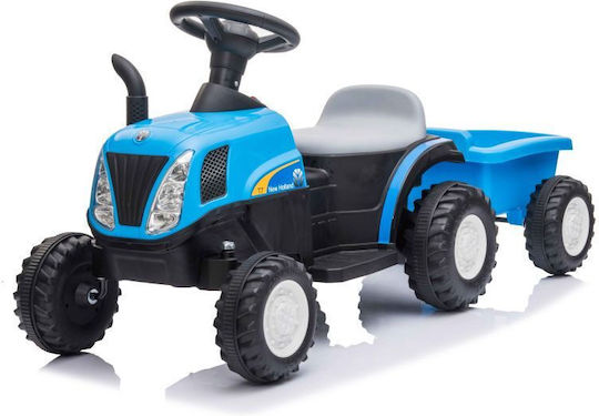 Tractor Pentru Copii De La Picior La Podea Cu Remorcă Și Pedale Albastru