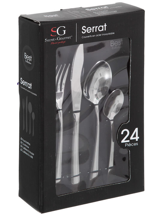 Secret de Gourmet S-D Serrat Σετ Μαχαιροπίρουνα Ανοξείδωτα Ασημί 24τμχ