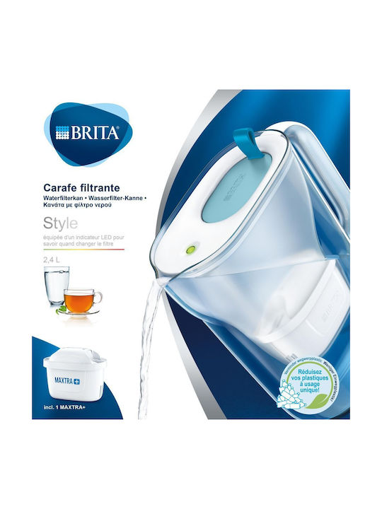 Brita Fill & Enjoy Style Κανάτα Σερβιρίσματος Πλαστική Blue με Φίλτρο 2000ml
