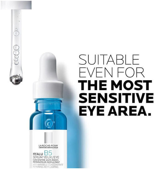 La Roche Posay Hyalu B5 & Ser pentru ochi Hyalu Β5 5ml Calmante & Anti-îmbătrânire Serum Față & Ochi cu Acid hialuronic & Vitamina B5 pentru Reîntinerire 2x30ml
