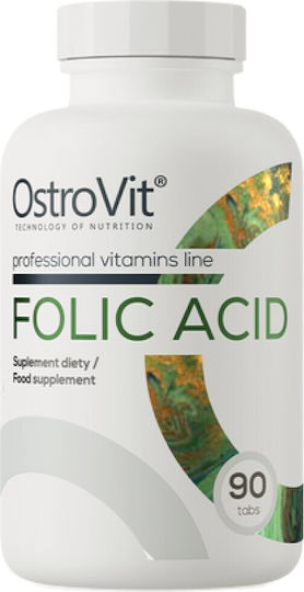 OstroVit Folic Acid Βιταμίνη για την Υγεία του Νευρικού Συστήματος 400mg 90 ταμπλέτες