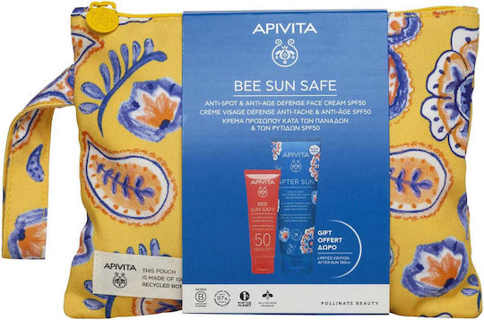 Apivita Bee Sun Safe Anti-Spot & Anti-Age Face Cream SPF50 50ml & After Sun 100ml Set with Sunscreen Face Cream & After Sun