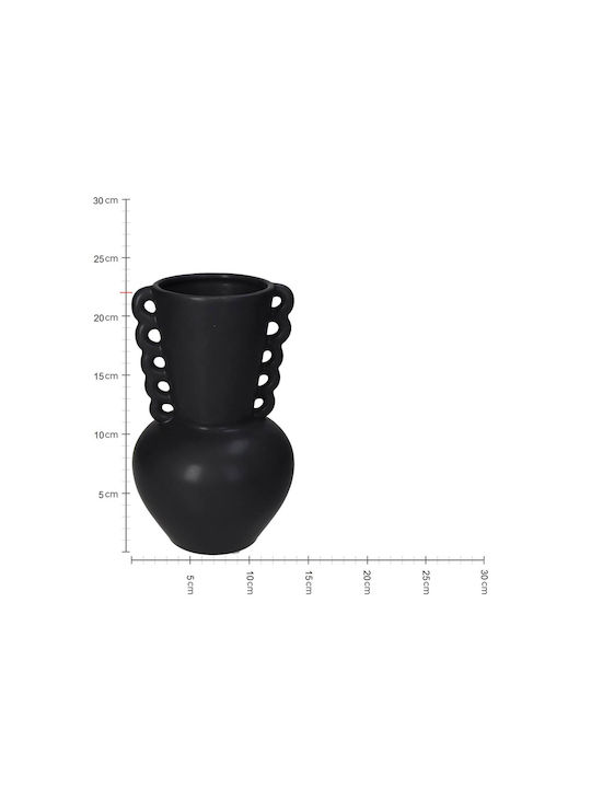 ArteLibre ArteLibre Dekorative Keramikvase Schwarz Φ13xΥ22cm