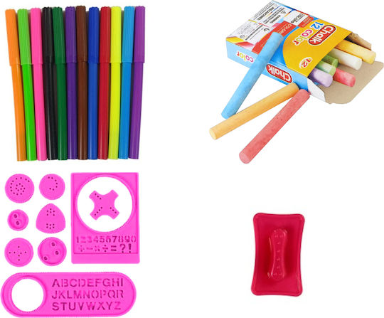 Lean Toys Πίνακας Μαρκαδόρου / Μαυροπίνακας Διπλής Όψης Επιδαπέδιος