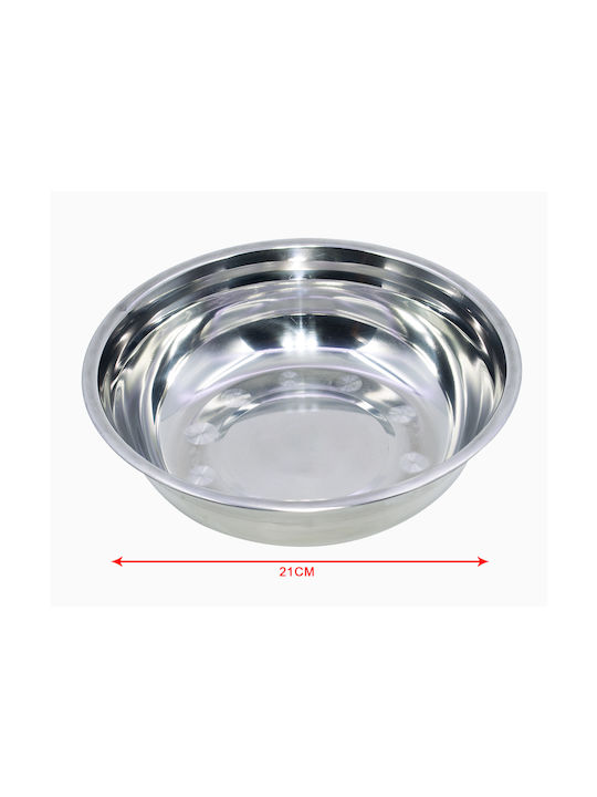 Tpster Μπωλ Σερβιρίσματος Στρογγυλό Inox Ασημί