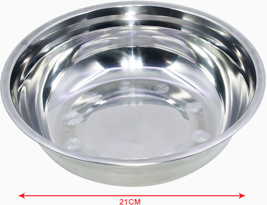 Tpster Μπωλ Σερβιρίσματος Στρογγυλό Inox Ασημί