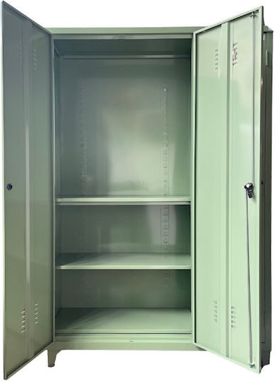 Three-Leaf Metallic Galvanized Cabinet with Locking Capability 175x45x120 cm