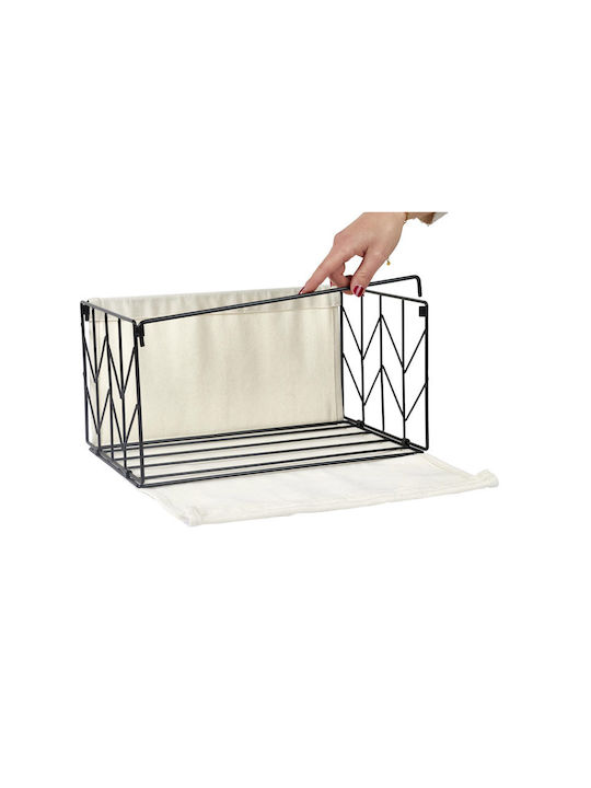 The Home Deco Factory Καλάθι Αποθήκευσης Υφασμάτινο Μαύρο 38x22x28cm