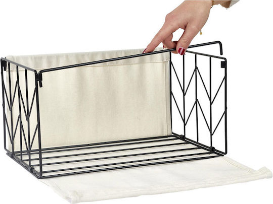 The Home Deco Factory Καλάθι Αποθήκευσης Υφασμάτινο Μαύρο 38x22x28cm