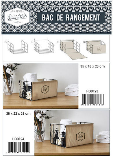 The Home Deco Factory Καλάθι Αποθήκευσης Υφασμάτινο Μαύρο 38x22x28cm