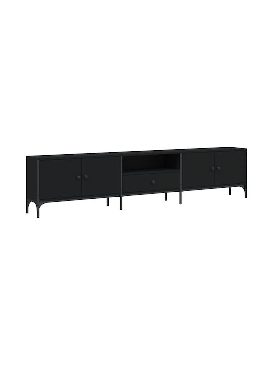 TV-Möbel aus Metall & Holz Black L200xB25xH44cm