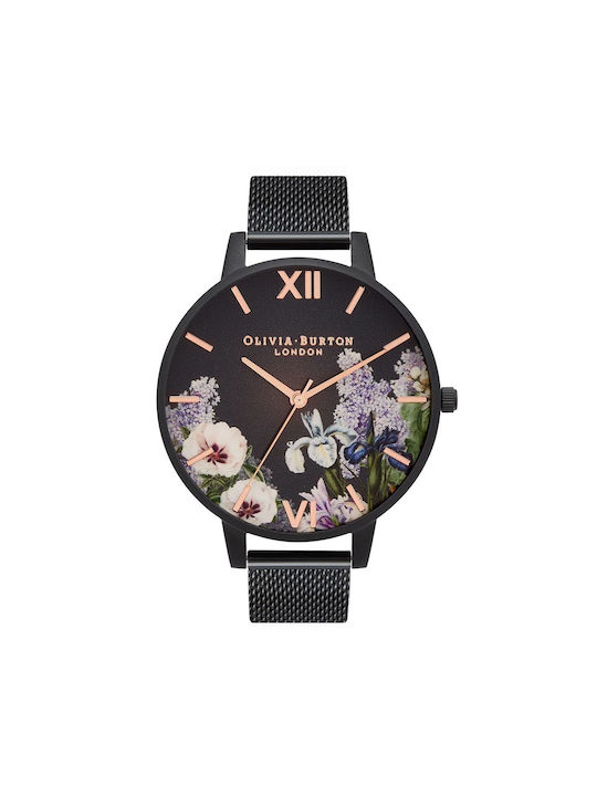 Olivia Burton Watch with Black Metal Bracelet