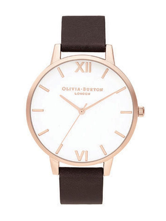 Olivia Burton Damen Uhr mit Braun Lederarmband