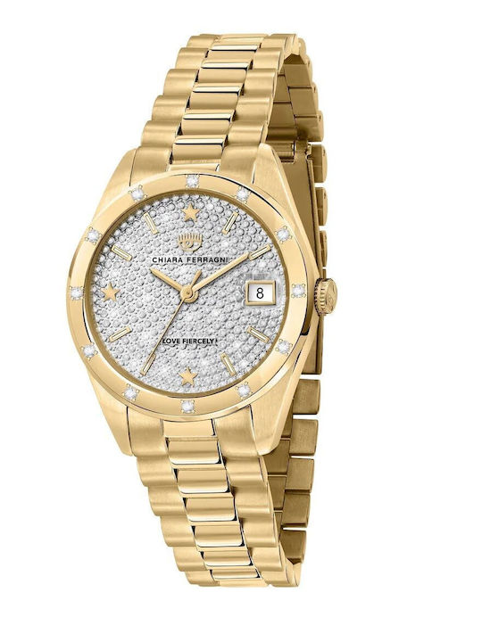 Chiara Ferragni Γυναικείο Ρολόι 32mm Μπαταρίας με Χρυσό Μεταλλικό Μπρασελέ