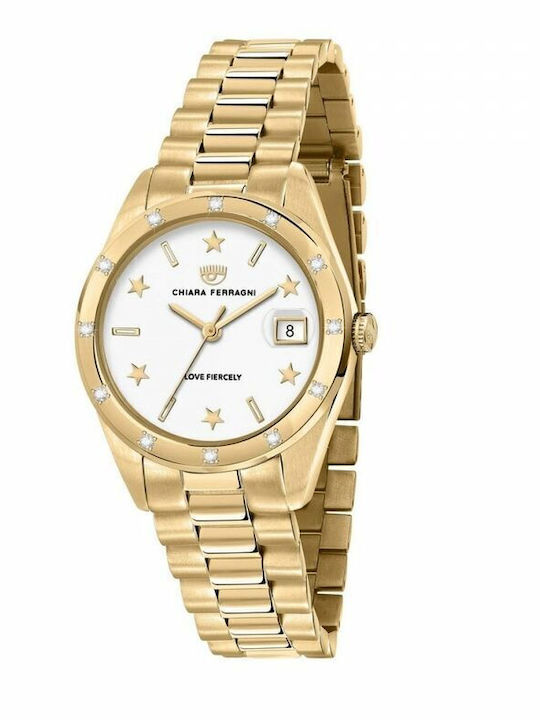 Chiara Ferragni Women's Watch with Gold Metal Bracelet