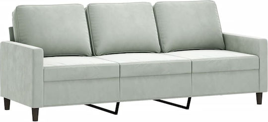 Canapea Cu Trei Locuri Din Catifea Gri 198x77x80cm