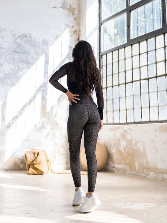 Lismina Frauen Leggings Push Up ΧΑΚΙ