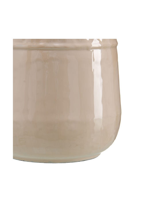 BigBuy Decorative Vase Metallic Beige 28x68cm 1pcs