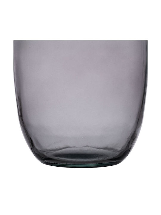 BigBuy Decorative Vase Glass Gray 13x31x31cm 1pcs