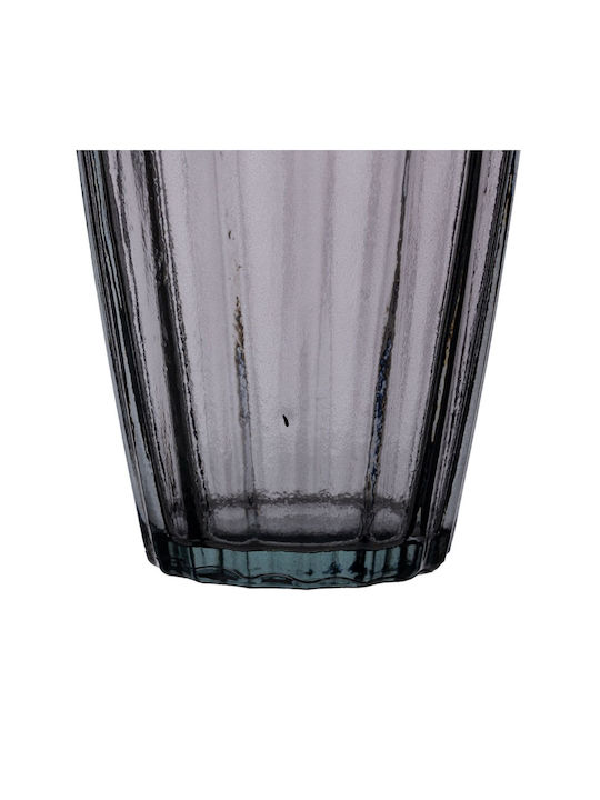 BigBuy Decorative Vase Glass Gray 12x29x29cm 1pcs