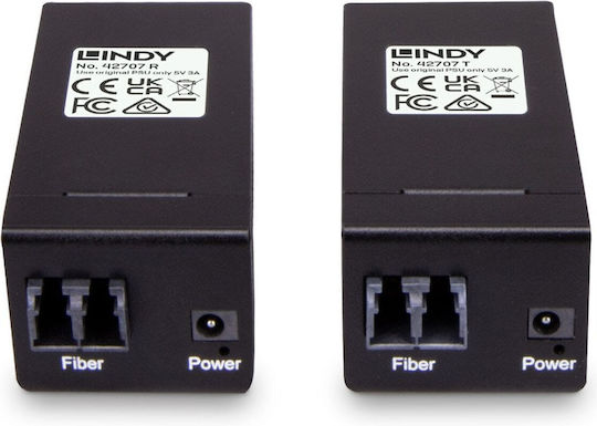 Lindy 42707 Power Supply 200m Fibre Optic USB 3.0 Extender 1pcs