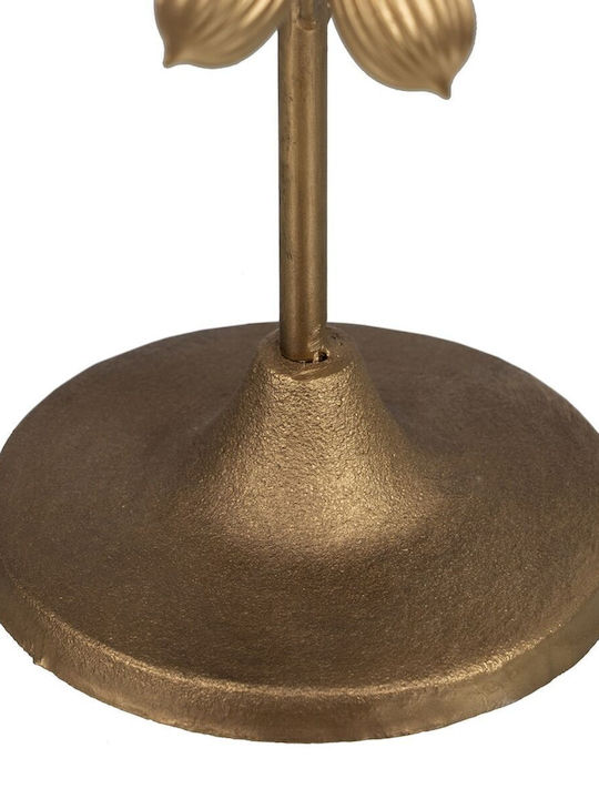 BigBuy Candle Holder Metal in Gold Color 15x15x30cm 1pcs