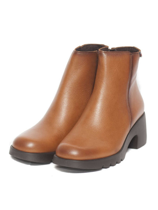 Pepe Menargues Leather Women's Ankle Boots Tabac Brown