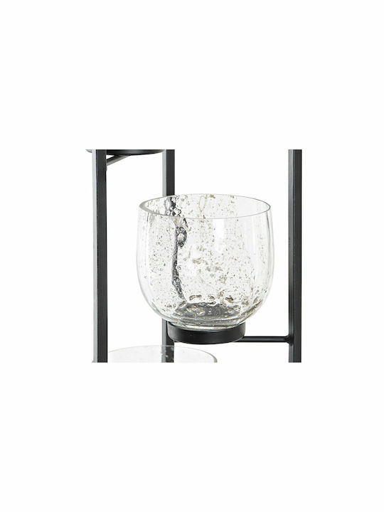 DKD Home Decor Suport pentru lumânare Cristal în culoarea Negru 18x18x76buc 1buc