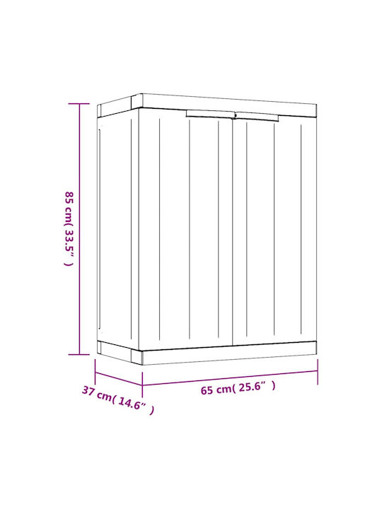 Double-leaf Polypropylene Outdoor Storage Cabinet 65x37x85 cm