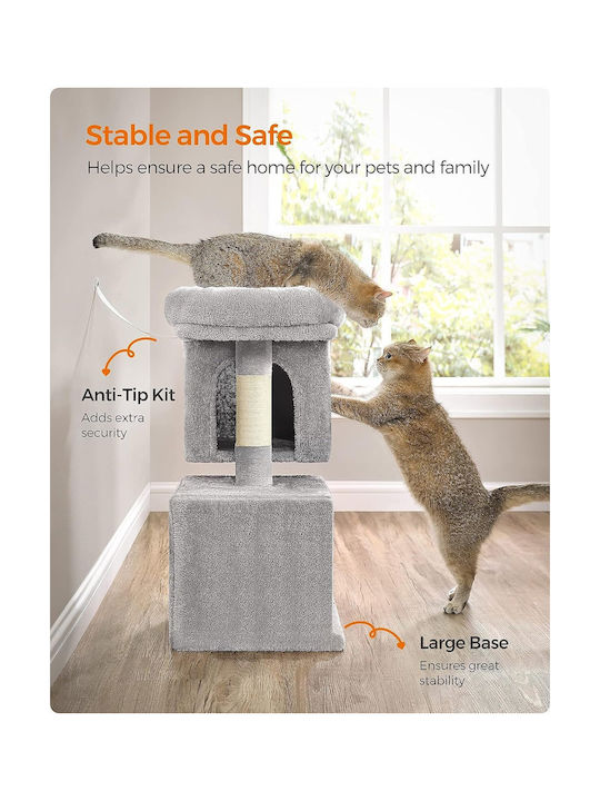 Feandrea Scratching Post Cat Trees Gray 40x30x67cm