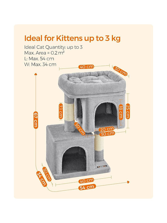 Feandrea Scratching Post Cat Trees Gray 40x30x67cm