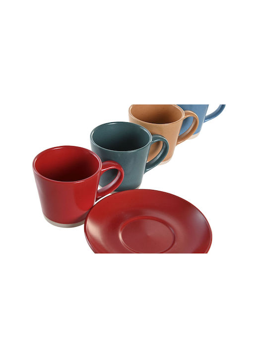 DKD Home Decor Porcelain Coffee Cup Set 180ml Red