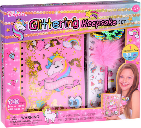 Jokomisiada Secret Diary Unicorn Notizbuch 120 Blätter mit leeren Seiten Gold