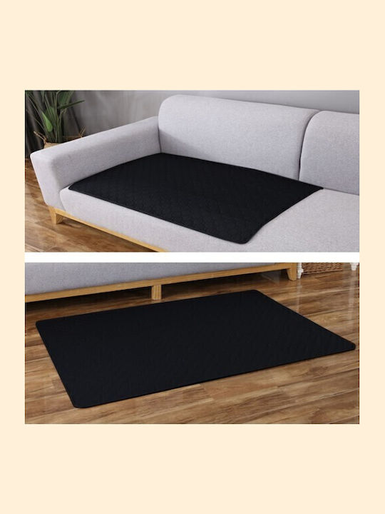 Purlov Teppich für Hunde Schwarz 70x50cm.