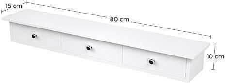Wall Shelf White 80x15x10cm