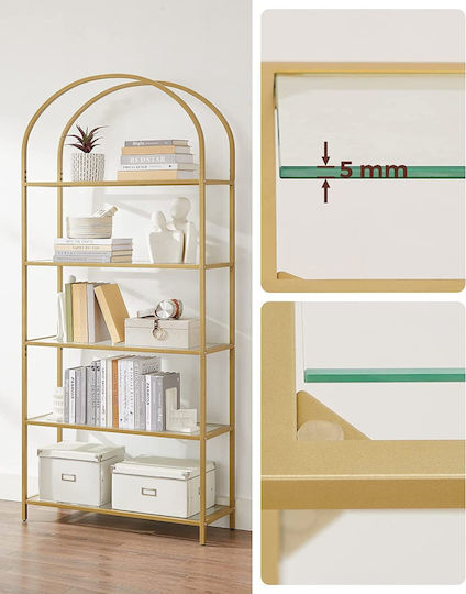 Vasagle Bibliothek Leobert Goldene Farbe 81.28x30.48x182.88cm