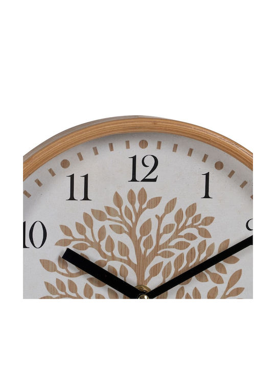 BigBuy Wall Clock Wooden White Ø22cm