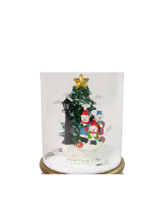 Christmas Illuminated Decorative Jar with Snowman 22x22x36cm
