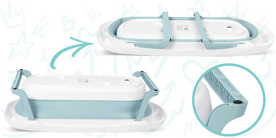Ricokids Foldable Baby Bath with Thermometer Light Blue