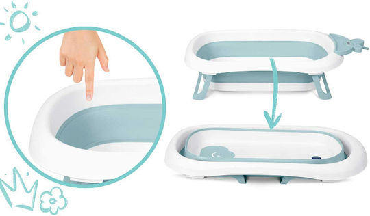 Ricokids Foldable Baby Bath with Thermometer Light Blue